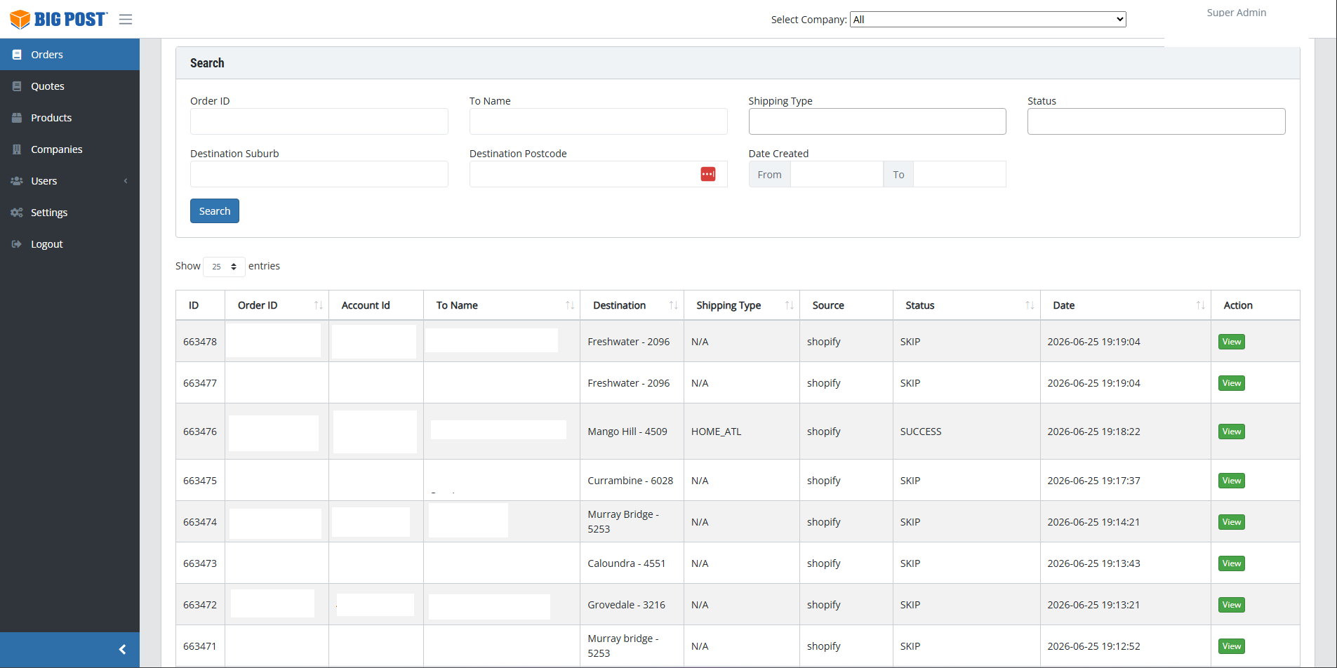 BigPost Custom Shopify Shipping App screenshot