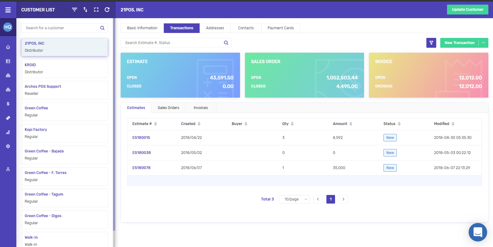 Hubshake Inventory System screenshot